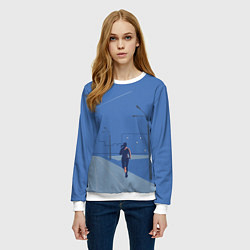 Свитшот женский Пробежка, цвет: 3D-белый — фото 2