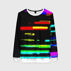 Свитшот женский Color fashion glitch, цвет: 3D-белый