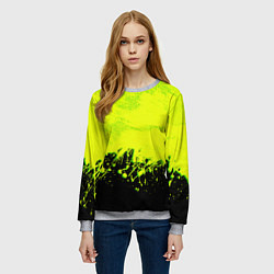 Свитшот женский НЕОНОВЫЕ БРЫЗГИ КРАСКИ, цвет: 3D-меланж — фото 2