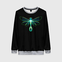 Свитшот женский Неоновая стрекоза, цвет: 3D-меланж