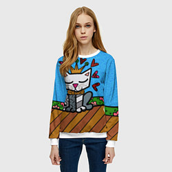 Свитшот женский Romero Britto - Originals, цвет: 3D-белый — фото 2