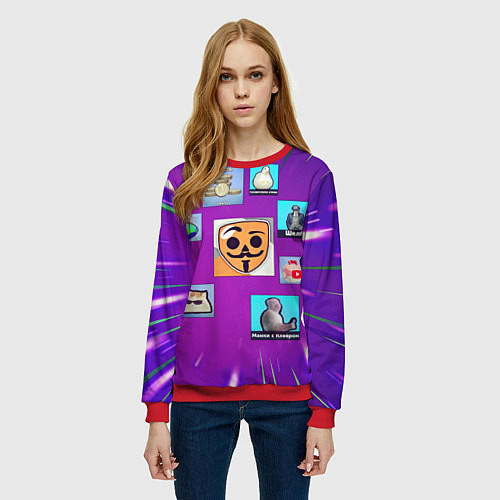 Женский свитшот Babl Kvas Items / 3D-Красный – фото 3