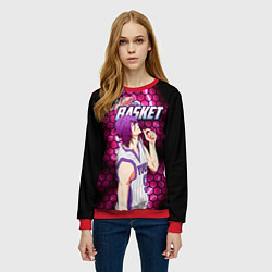 Свитшот женский Kuroko no Basuke, Murasakibara Atsushi Ацуши Мурас, цвет: 3D-красный — фото 2