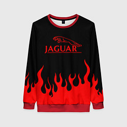 Женский свитшот Jaguar, Ягуар огонь