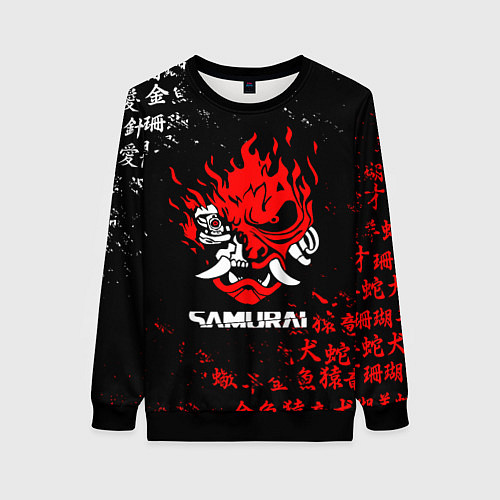 Женский свитшот CYBERPUNK SAMURAI: JAPAN STYLE / 3D-Черный – фото 1