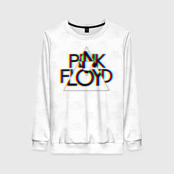 Свитшот женский PINK FLOYD LOGO ПИНК ФЛОЙД ГЛИТЧ, цвет: 3D-белый