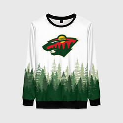 Свитшот женский Minnesota Wild, Миннесота Уайлд Лес, цвет: 3D-черный