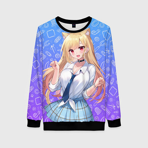 Женский свитшот Эта фарфоровая кукла влюбилась / 3D-Черный – фото 1