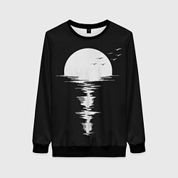 Свитшот женский Лунная Музыкальная Дорожка, цвет: 3D-черный