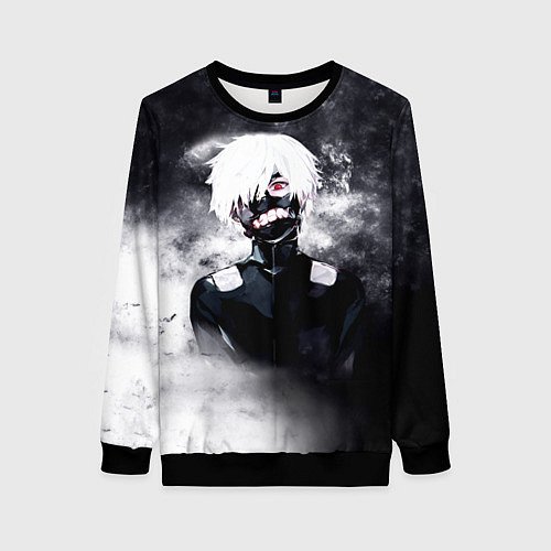 Женский свитшот Токийский Гуль в Дыму Tokyo Ghoul Smoke / 3D-Черный – фото 1