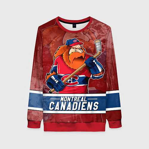Женский свитшот Монреаль Канадиенс, Montreal Canadiens Маскот / 3D-Красный – фото 1