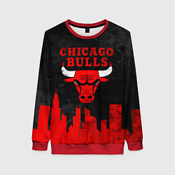 Свитшот женский Chicago Bulls, Чикаго Буллз Город, цвет: 3D-красный