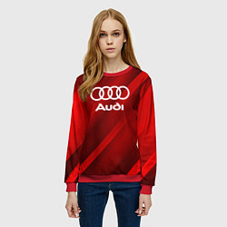 Свитшот женский Audi red полосы, цвет: 3D-красный — фото 2