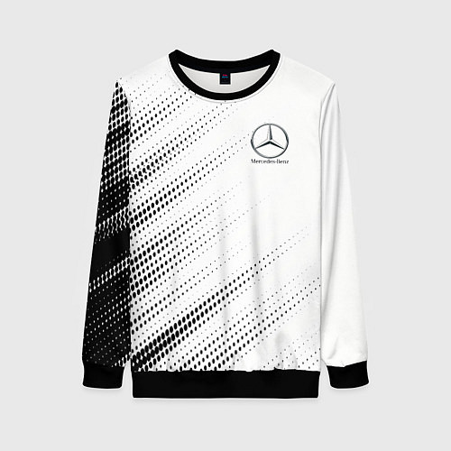 Женский свитшот Mercedes-Benz - White / 3D-Черный – фото 1