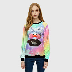 Свитшот женский УТОЧКА ЛАЛАФАНФАН Радуга, цвет: 3D-черный — фото 2