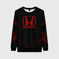 Свитшот женский Honda - Тонкие линии, цвет: 3D-черный