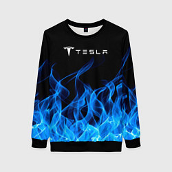 Свитшот женский Tesla Fire, цвет: 3D-черный