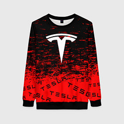 Свитшот женский Tesla sport red, цвет: 3D-черный