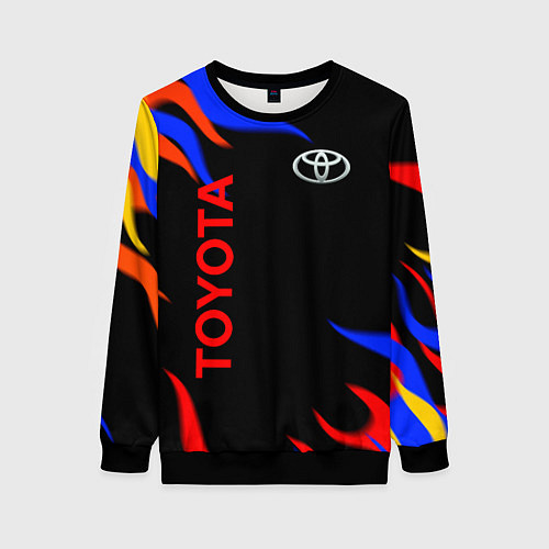 Женский свитшот Toyota Разноцветный огонь / 3D-Черный – фото 1