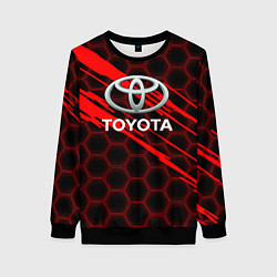 Свитшот женский Toyota: Красные соты, цвет: 3D-черный