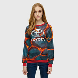 Свитшот женский Toyota Вулкан из плит, цвет: 3D-красный — фото 2