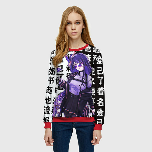 Женский свитшот Genshin Impact: Сегун Райдэн / 3D-Красный – фото 3