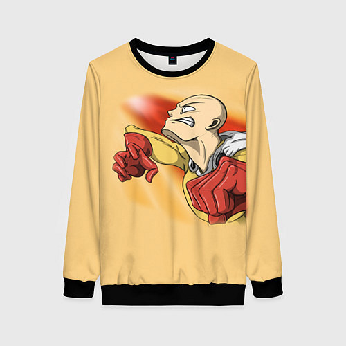 Женский свитшот Сайтама - One Punch Man / 3D-Черный – фото 1