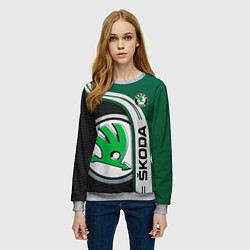 Свитшот женский SKODA AUTO ШКОДА АВТО, цвет: 3D-меланж — фото 2