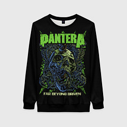 Свитшот женский Pantera green череп, цвет: 3D-черный