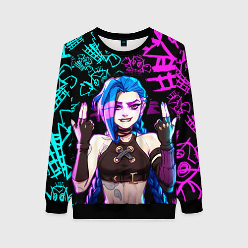 Женский свитшот JINX ДЖИНКС NEON PATTERN / 3D-Черный – фото 1