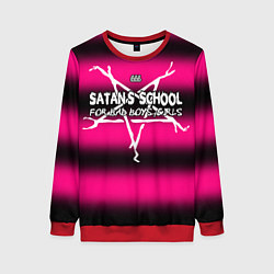 Женский свитшот Satan school for bad boys and girls pink