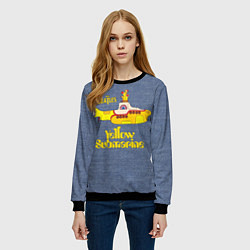 Свитшот женский On a Yellow Submarine 3D, цвет: 3D-черный — фото 2