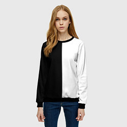 Свитшот женский Black and white чб, цвет: 3D-черный — фото 2