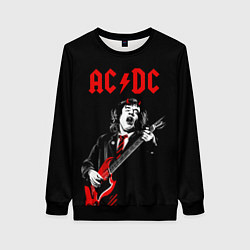 Свитшот женский AC DC Ангус Янг гитарист, цвет: 3D-черный