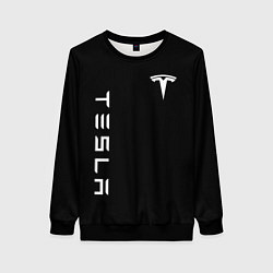 Женский свитшот Tesla Тесла логотип и надпись