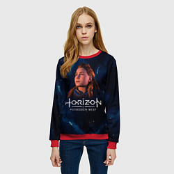 Свитшот женский Horizon Forbidden West - Молнии, цвет: 3D-красный — фото 2