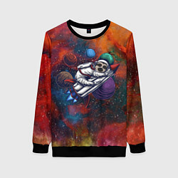 Свитшот женский Космический ленивец Space Sloth, цвет: 3D-черный
