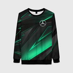 Свитшот женский MERCEDES-BENZ AMG NEON STRIPES PETRONAS, цвет: 3D-черный