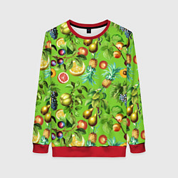 Женский свитшот Сочные фрукты паттерн
