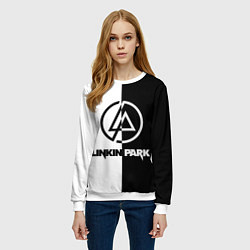 Свитшот женский Linkin Park ЧБ, цвет: 3D-белый — фото 2