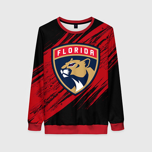 Женский свитшот Florida Panthers, Флорида Пантерз, NHL / 3D-Красный – фото 1