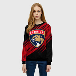 Свитшот женский Florida Panthers, Флорида Пантерз, NHL, цвет: 3D-черный — фото 2