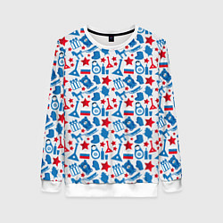 Свитшот женский Русский Символизм, цвет: 3D-белый