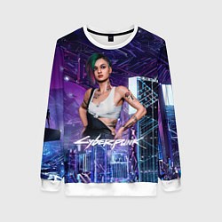 Свитшот женский Judy Cyberpunk2077 Джуди, цвет: 3D-белый