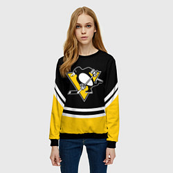 Свитшот женский Pittsburgh Penguins Питтсбург Пингвинз, цвет: 3D-черный — фото 2