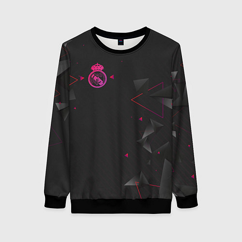 Женский свитшот Реал Мадрид форма абстрактная / 3D-Черный – фото 1
