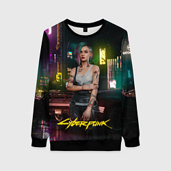 Свитшот женский Judy cyberpunk2077, цвет: 3D-черный
