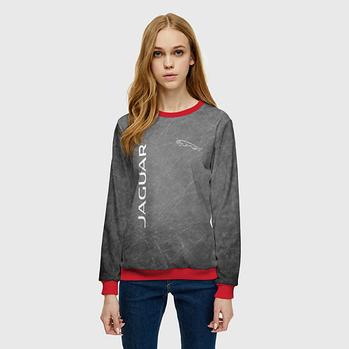 Женский свитшот ЯГУАР / 3D-Красный – фото 3