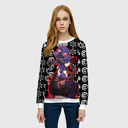 Свитшот женский Мона и стихии Геншин Импакт, цвет: 3D-белый — фото 2