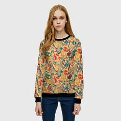 Свитшот женский Инструменты Музыкальные, цвет: 3D-черный — фото 2